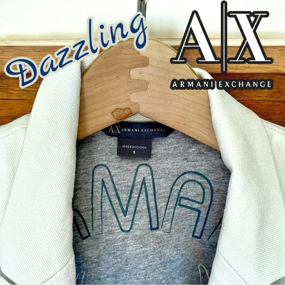 Super RARE 🔥 Armani Exchange Like NEW White Blazer Tailored, One Button, Satin - Picture 11 of 16